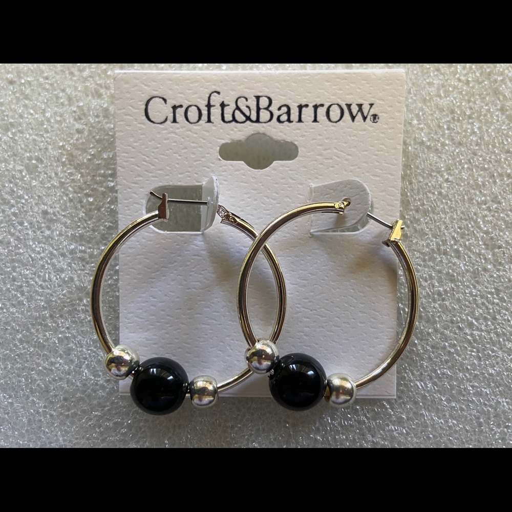 Black Croft & barrow hoop earrings